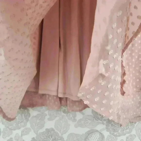 Torrid Wrap Midi Dress Size 2X Plus Long sleeve Chiffon Layer Ruffle Textured - Picture 4 of 8